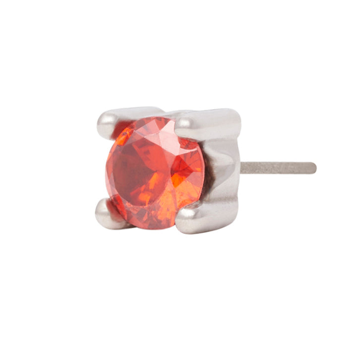 White Rhodium Silver 3mm Single CZ Pin 18g/16g