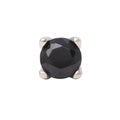 White Rhodium Silver 3mm Single CZ Pin 18g/16g