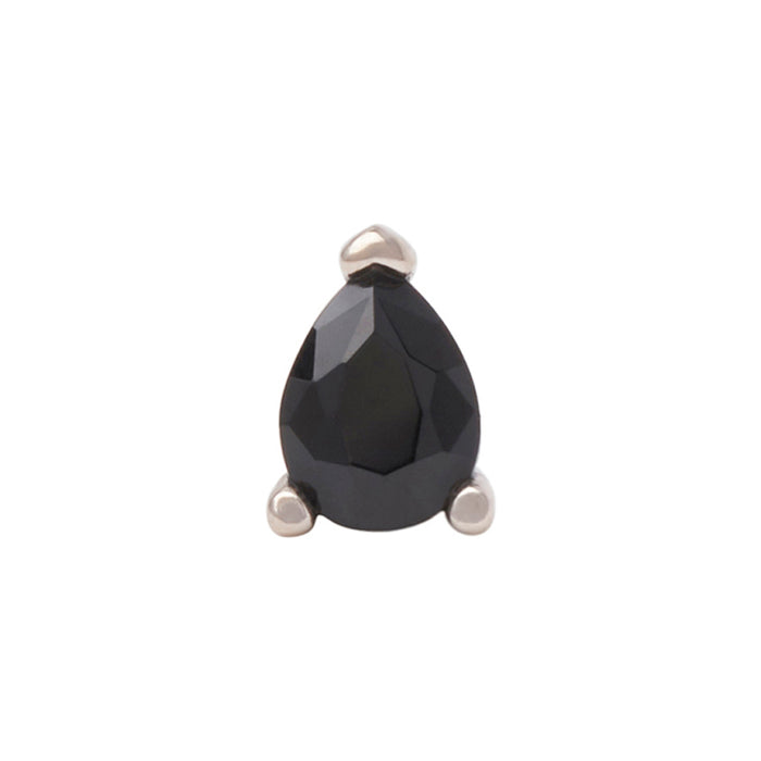 White Rhodium Silver 4mm Teardrop CZ Pin 18g/16g