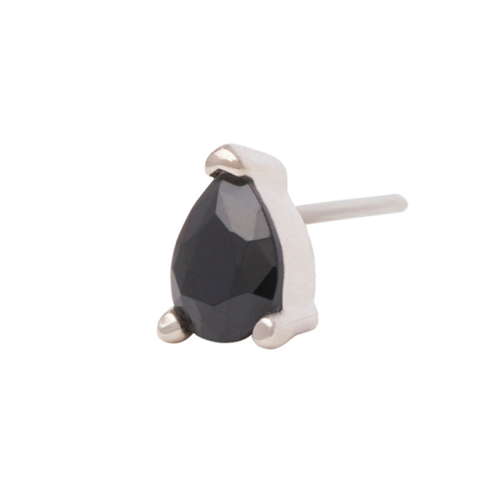 White Rhodium Silver 4mm Teardrop CZ Pin 18g/16g