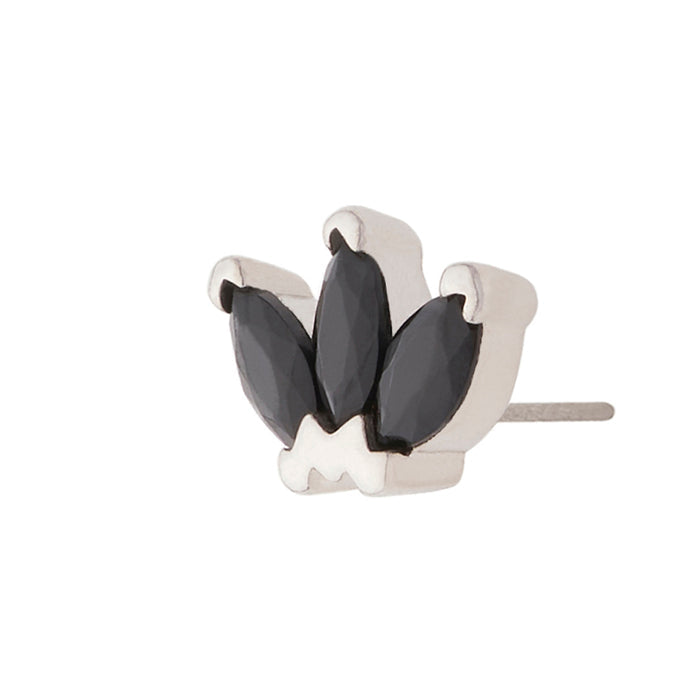 White Rhodium Silver Triple Marquise CZ Pin 18g/16g