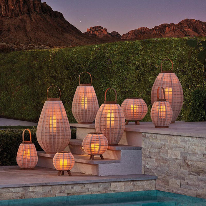 White Round Lantern, 12"