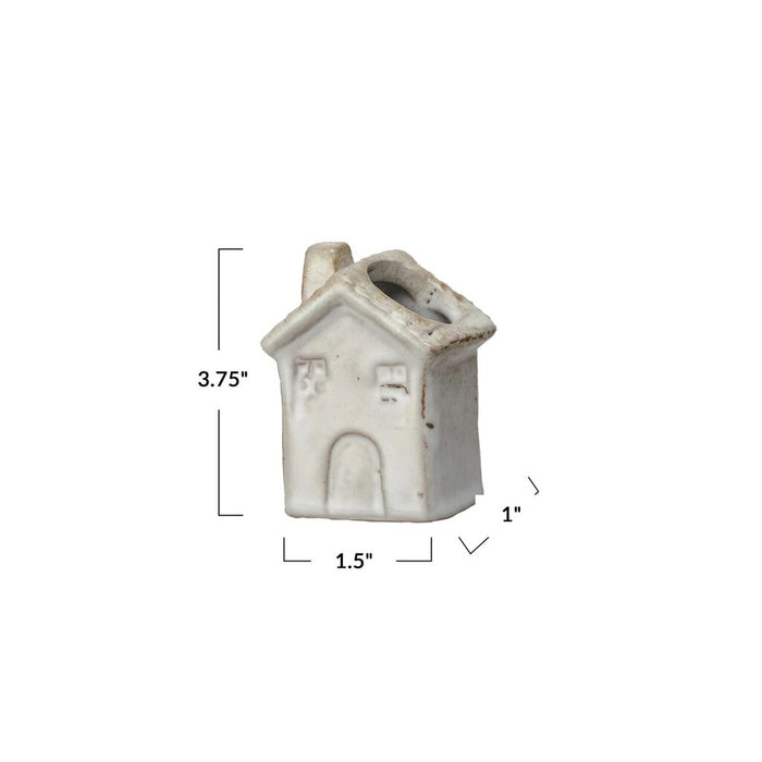 White Stoneware Toothpick Holder