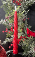 Wholesale Home Decor - Red Spiral Taper 3D Flame 10in Set of 2
