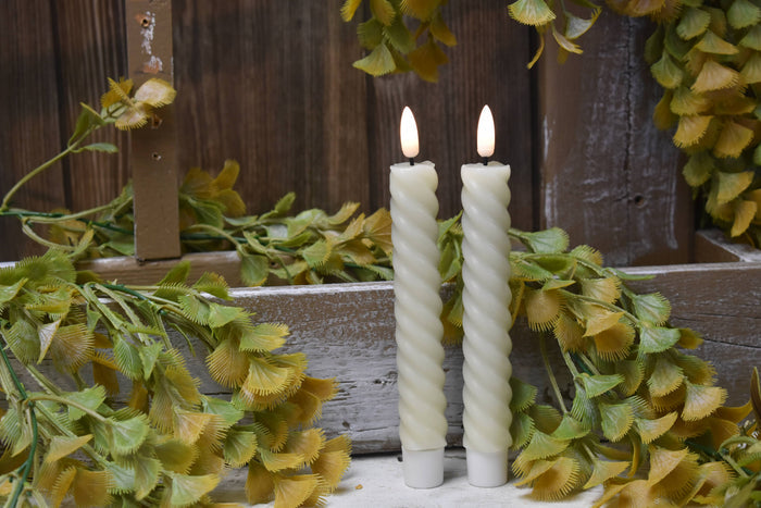 Wholesale Home Decor - Spiral Taper Candle Realistic Flame 10in 2pack
