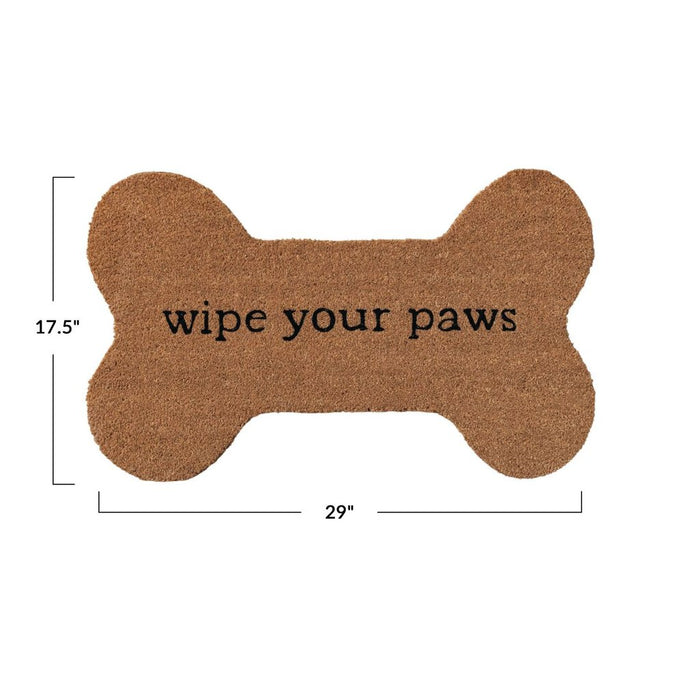 'Wipe Your Paws' Natural Coir Doormat