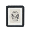 Wood Framed Glass Wall Décor w/ Floating Vase Print, Style 2